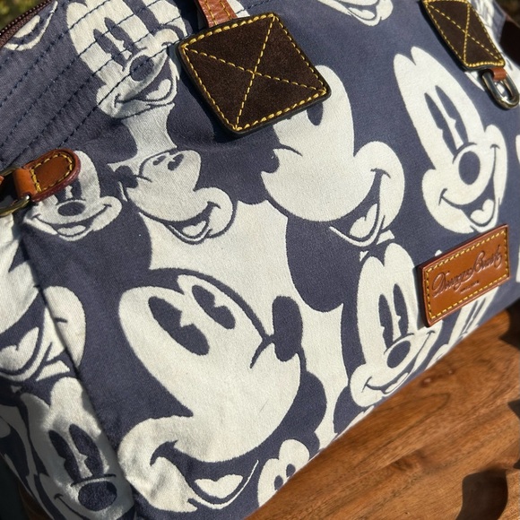 Vintage Dooney & Bourke Mickey Faces Large Domed Satchel Rare GUC - Picture 5 of 17